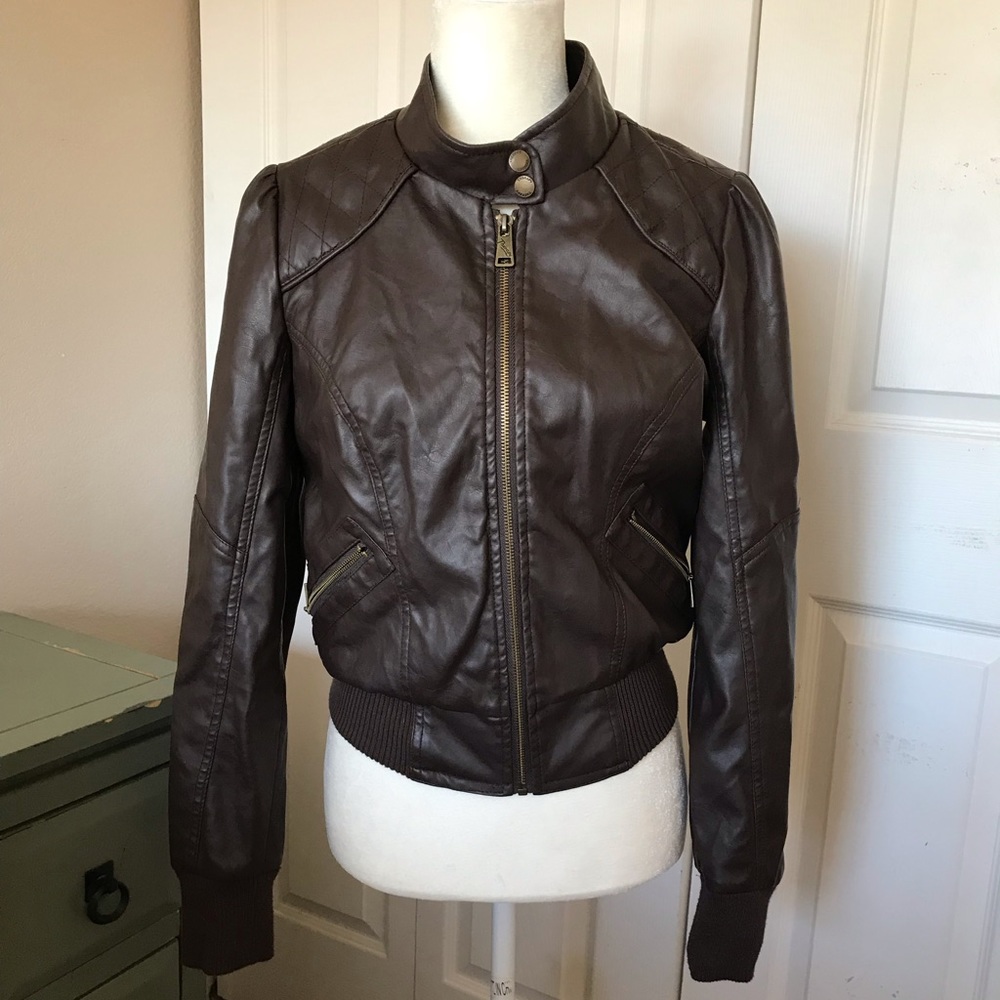 Therapy by Lane Crawford brown leather jacket